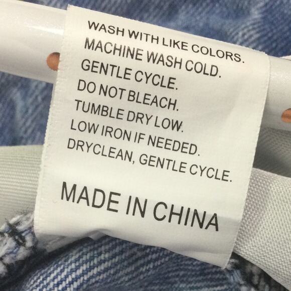 DT Jeans Women's Lightwash Distressed Button Fly High Rise Blue Jeans Size 2XL - Picture 10 of 14